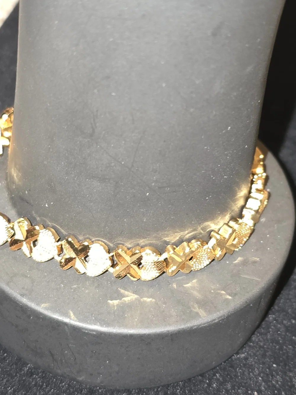 22kgp Dubai Jewelry Gold-Tone X Link Bracelet - Women Jewelry